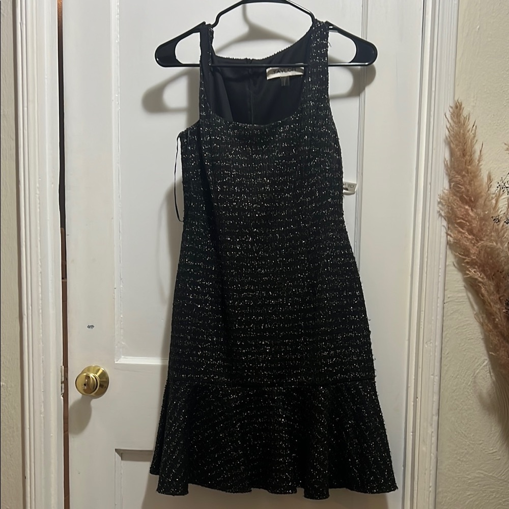 Elegant Black Tweed Dress